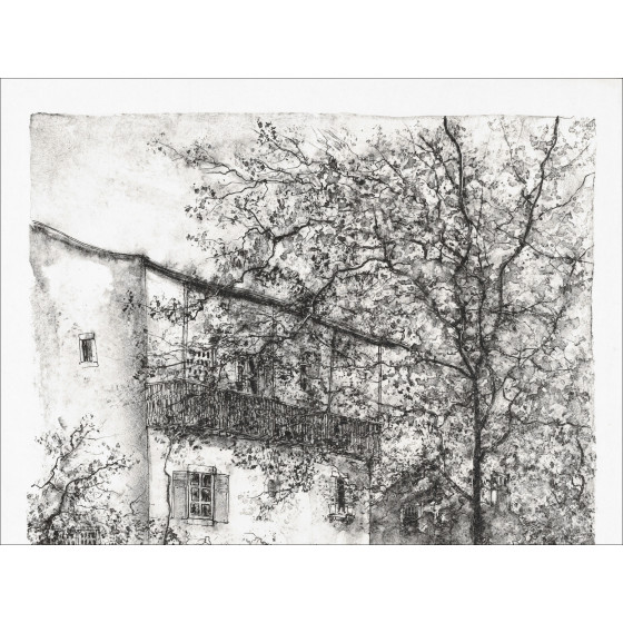 Bernard Gantner, House in the Vineyard, original lithograph