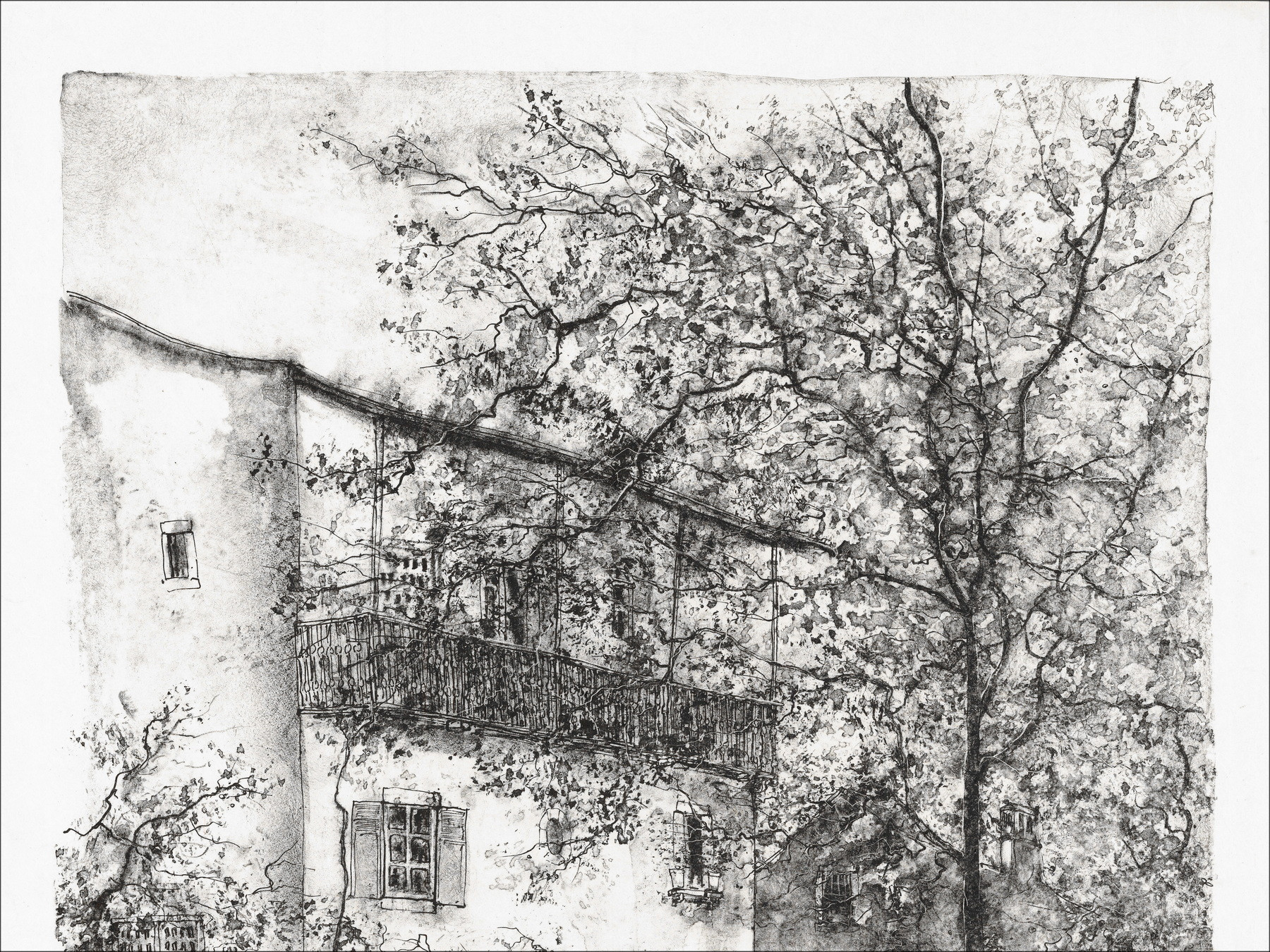 Bernard Gantner, House in the Vineyard, original lithograph
