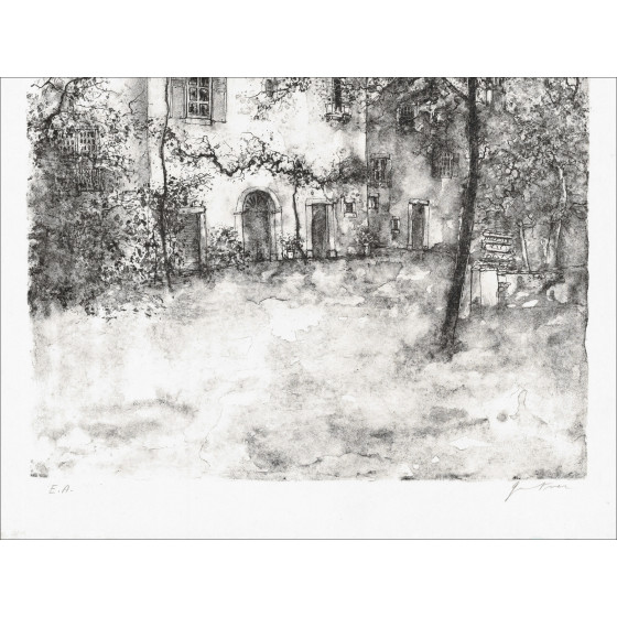 Bernard Gantner, House in the Vineyard, original lithograph
