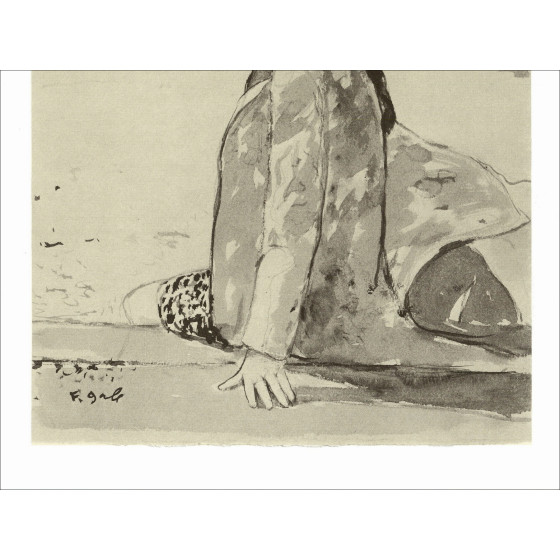 François Gall, Femme sur la jetée circa 1971, lithographie