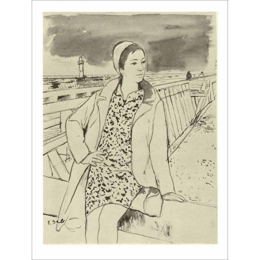 François Gall, Woman on the Pier 1971, original lithograph
