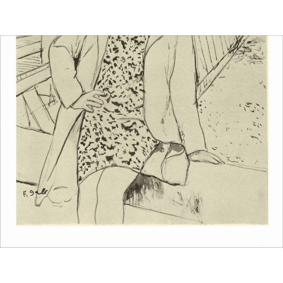 François Gall, Donna sul molo 1971, litografia originale