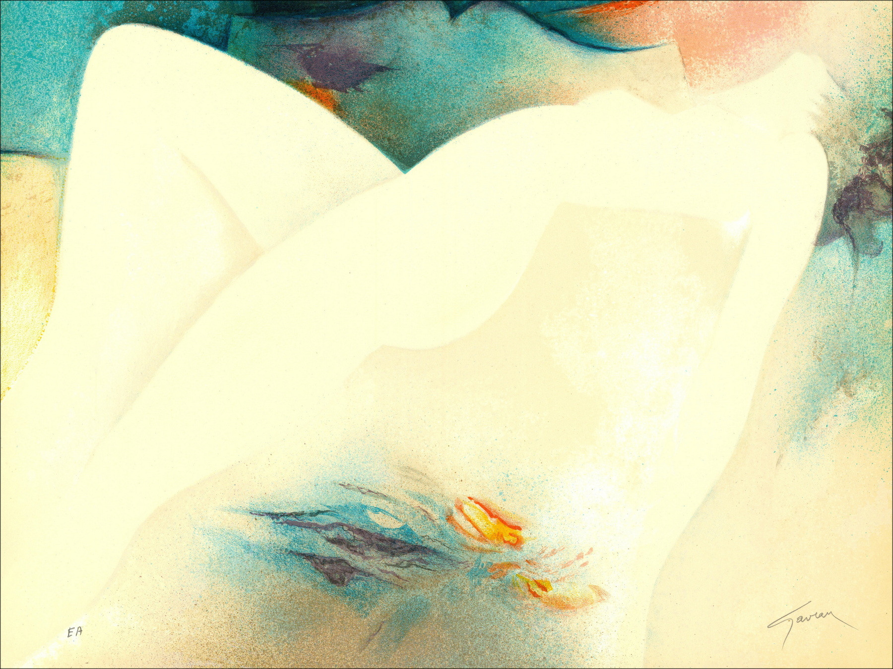 Kaufen Sie nackte Landschaft der Frau Lithographie Original Claude Gaveau  