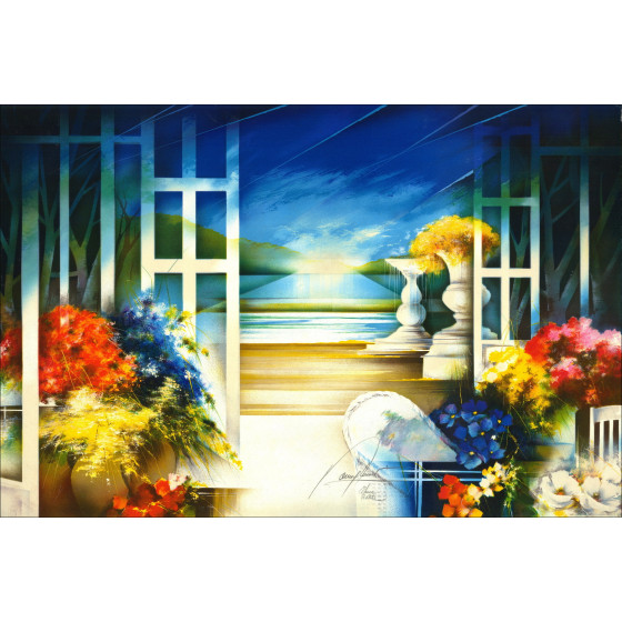 Raymond Poulet, Vista sul parco, litografia originale