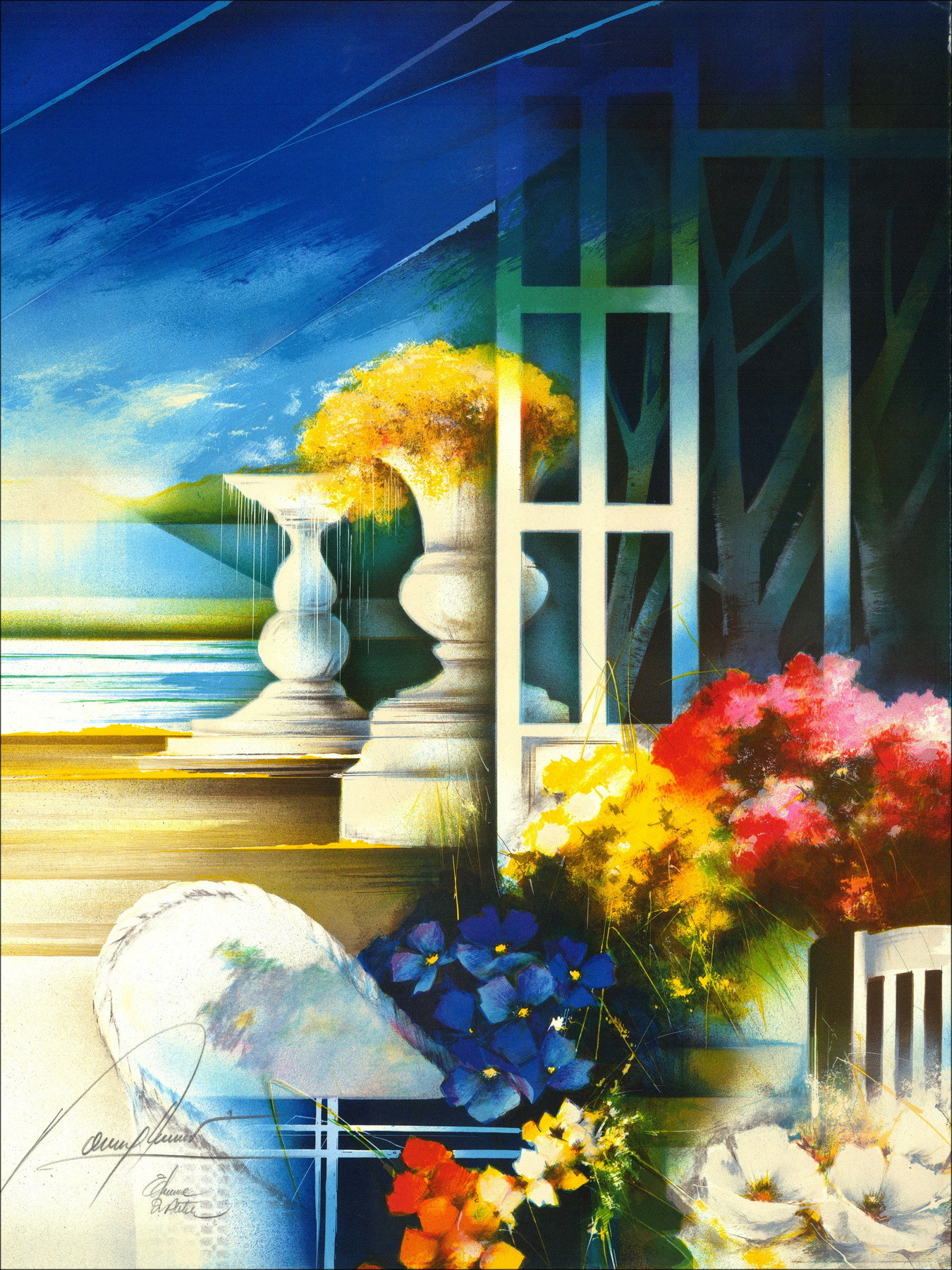 Raymond Poulet, Vista sul parco, litografia originale