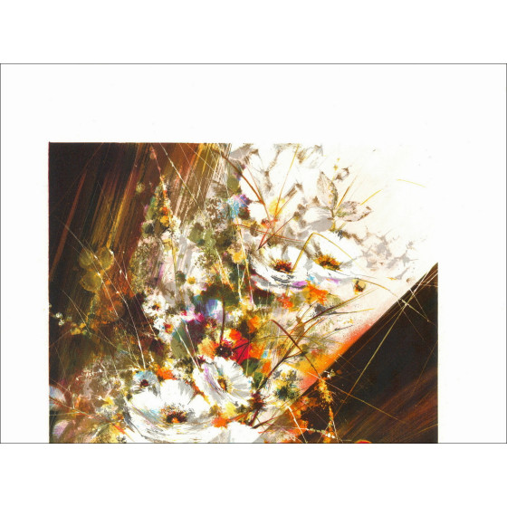 Raymond Poulet, Bouquet con arance, litografia originale