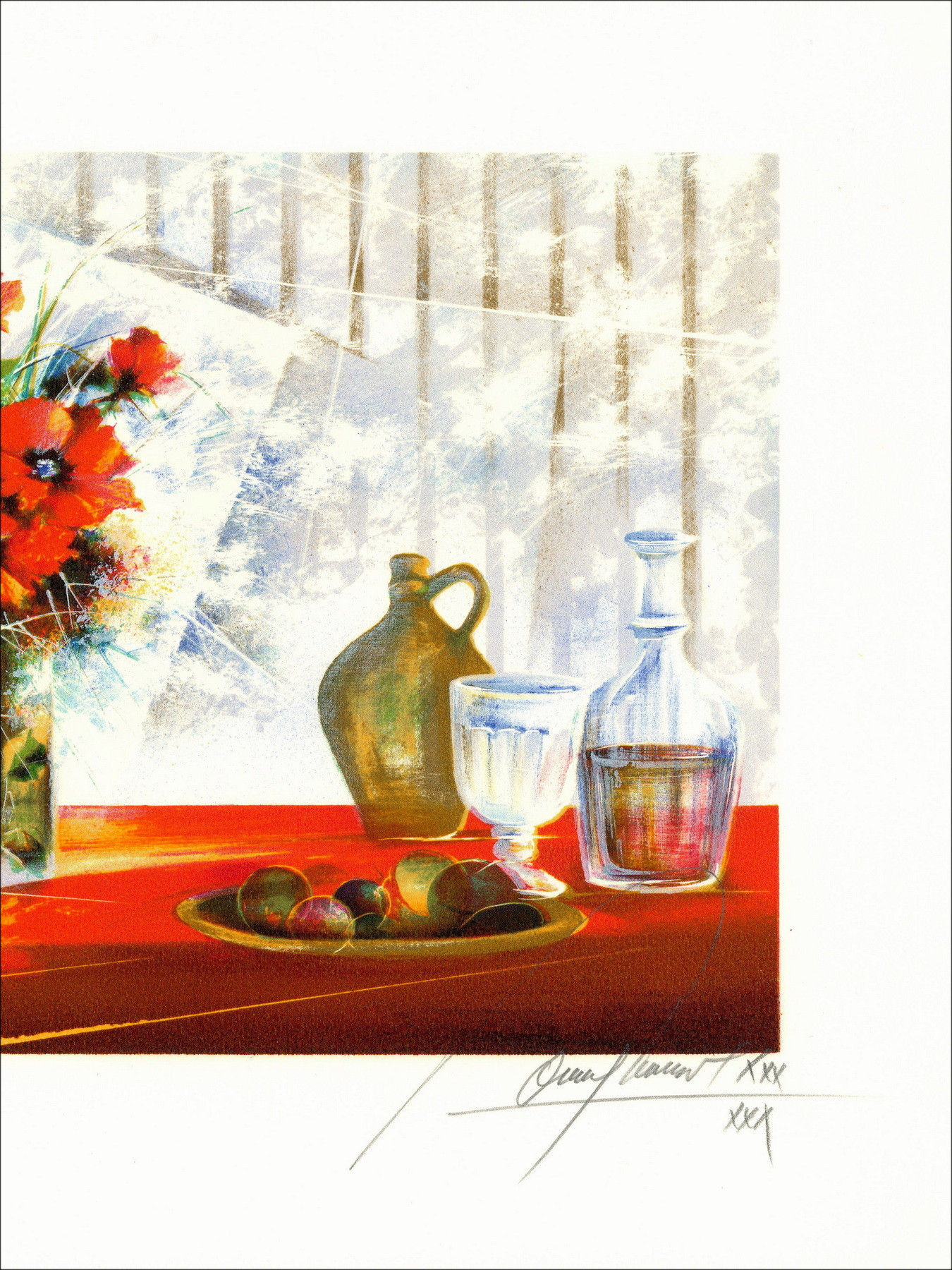 Raymond Poulet, Stillleben, Original-Lithografie