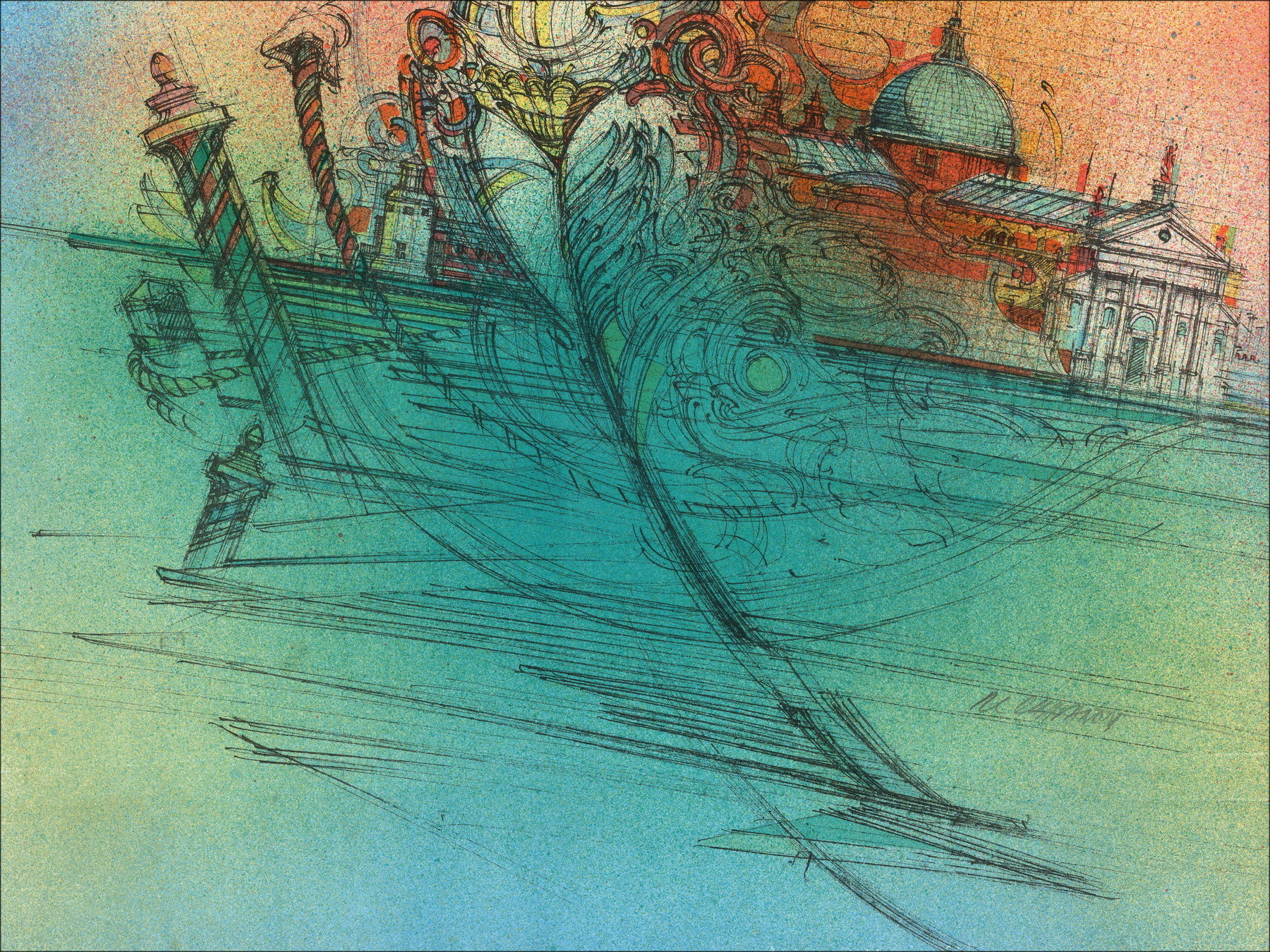 Roger-Louis Chavanon, Venise 01, originele lithografie