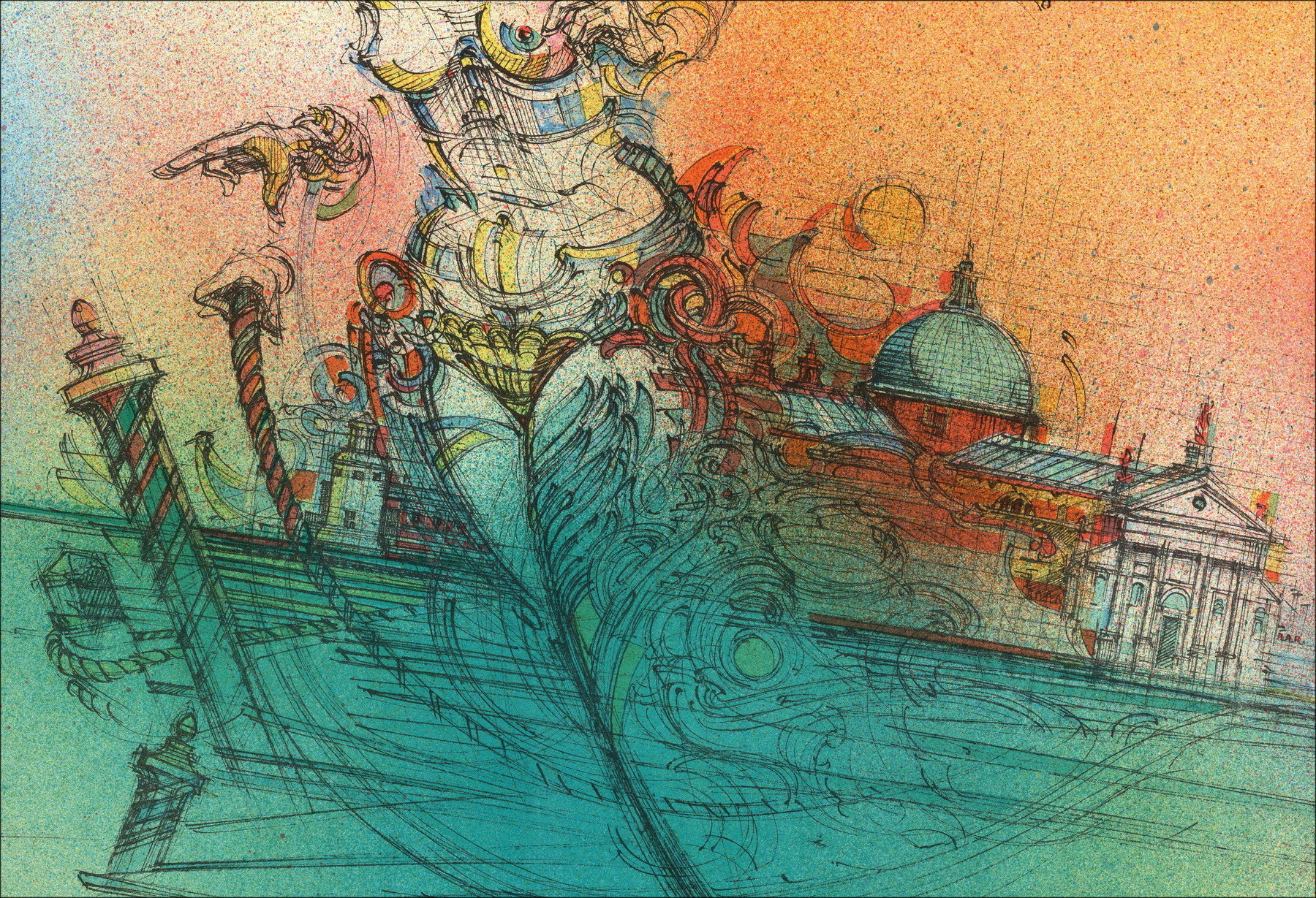 Roger-Louis Chavanon, Venise 01, lithographie originale