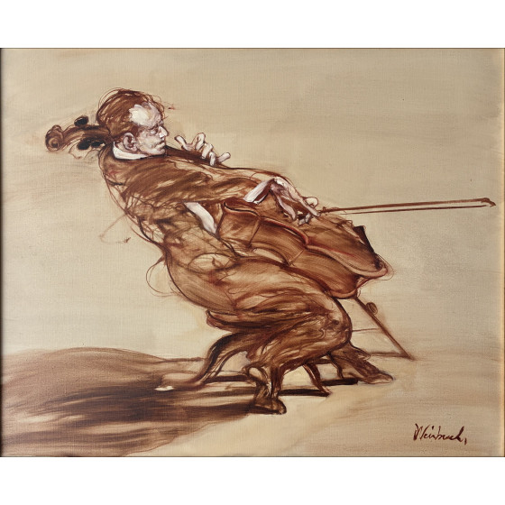 Claude Weisbuch, De Violist, origineel olieverfschilderij