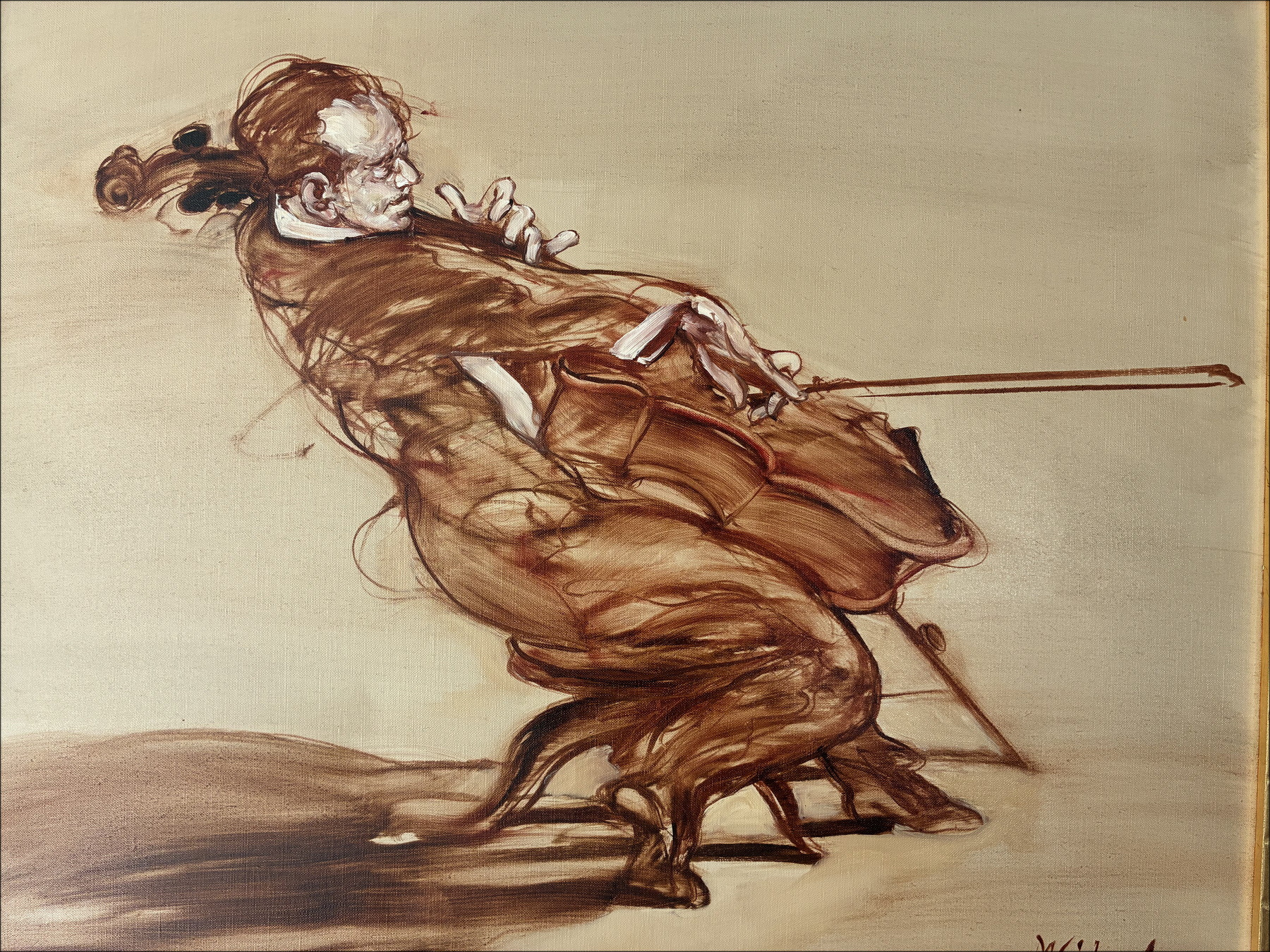 Claude Weisbuch, De Violist, origineel olieverfschilderij