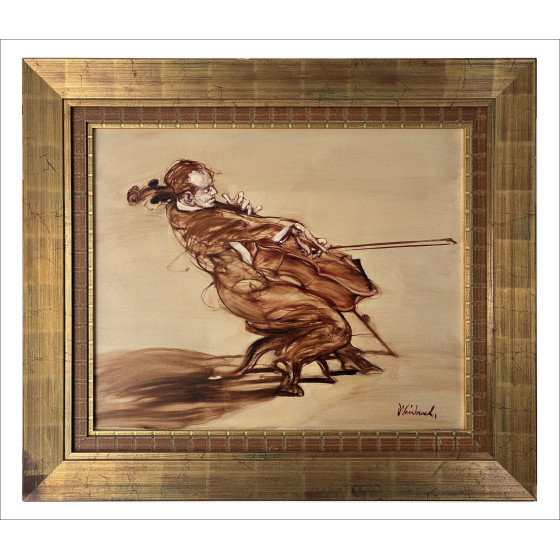Claude Weisbuch, Der Geiger, Original-Ölgemälde