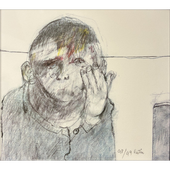Jean Rustin, Portret, originele gesigneerde lithografie