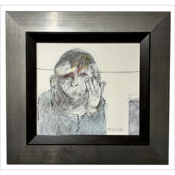Jean Rustin, Porträt, signierte Original-Lithografie