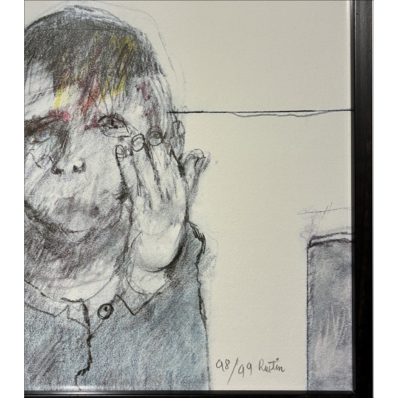Jean Rustin, Porträt, signierte Original-Lithografie