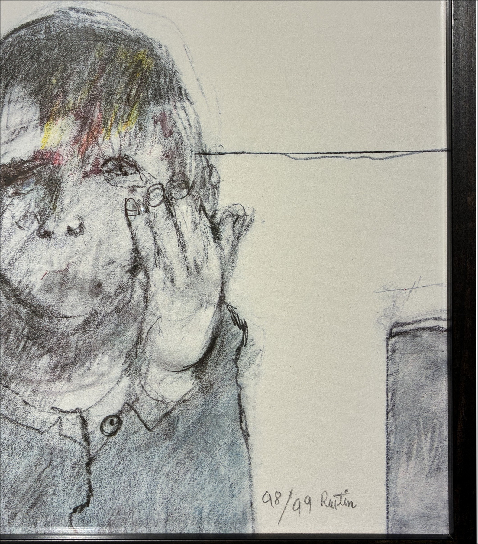 Jean Rustin, Portrait, lithographie originale signée