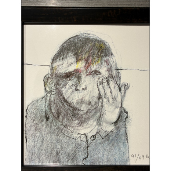 Jean Rustin, Retrato, litografía original firmada