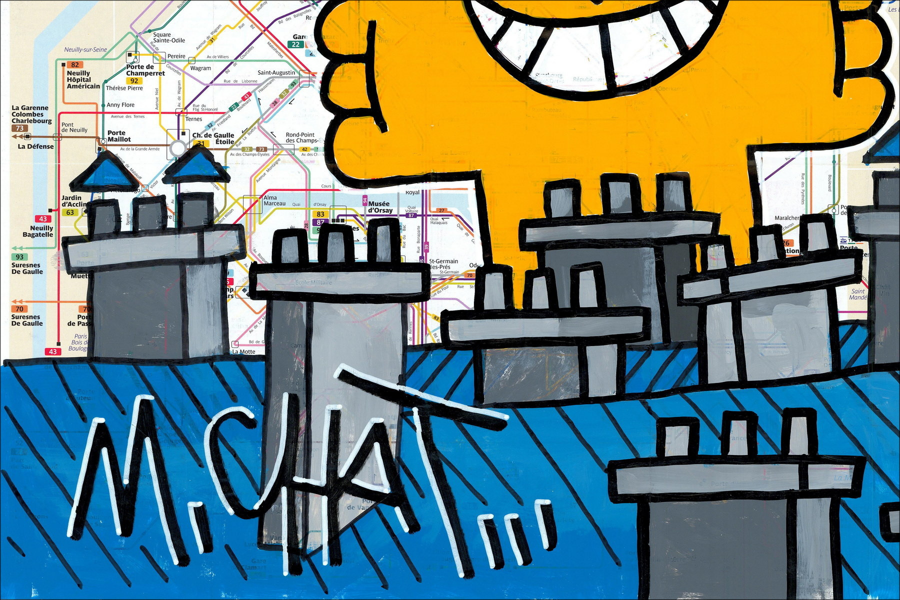 Accolade, Paris 2026 – Peinture originale sur plan de métro