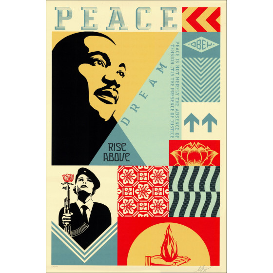 Shepard Fairey, Dromen van Vrede 2026, gesigneerde zeefdruk