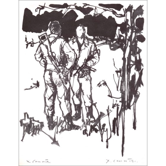 Jean COMMERE - Litografia del 1963 di dimensioni 27x21 cm firmata a mano dall'artista.