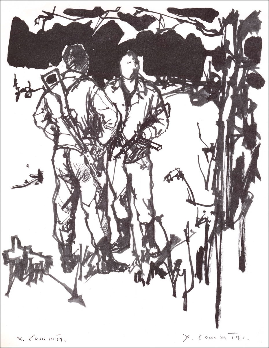 Jean COMMERE - Lithographie de 1963 d'un format de 27x21cm signée à la main par l'artiste