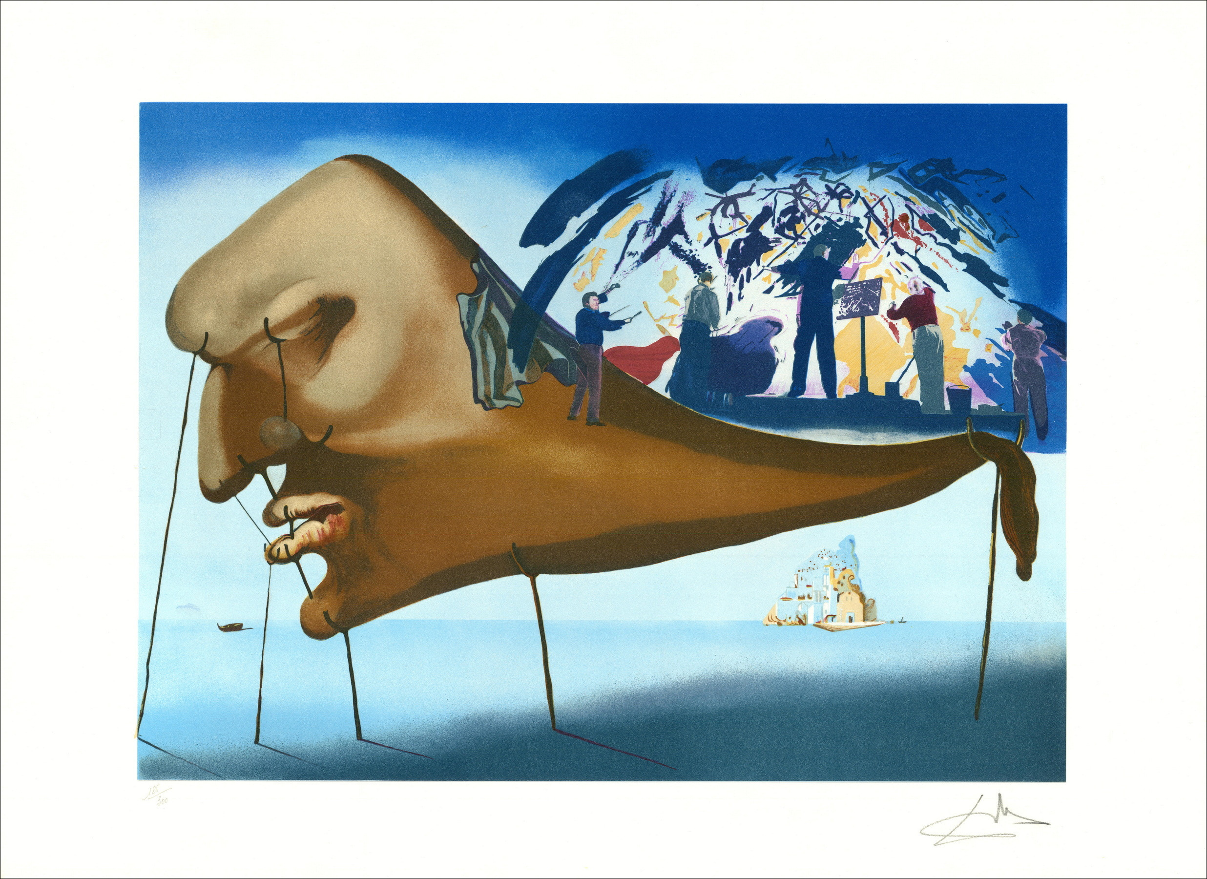 Salvador Dalí, da "Il sonno", litografia originale