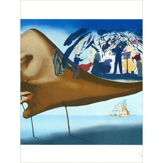 Salvador Dalí d’après, Le sommeil, lithographie originale