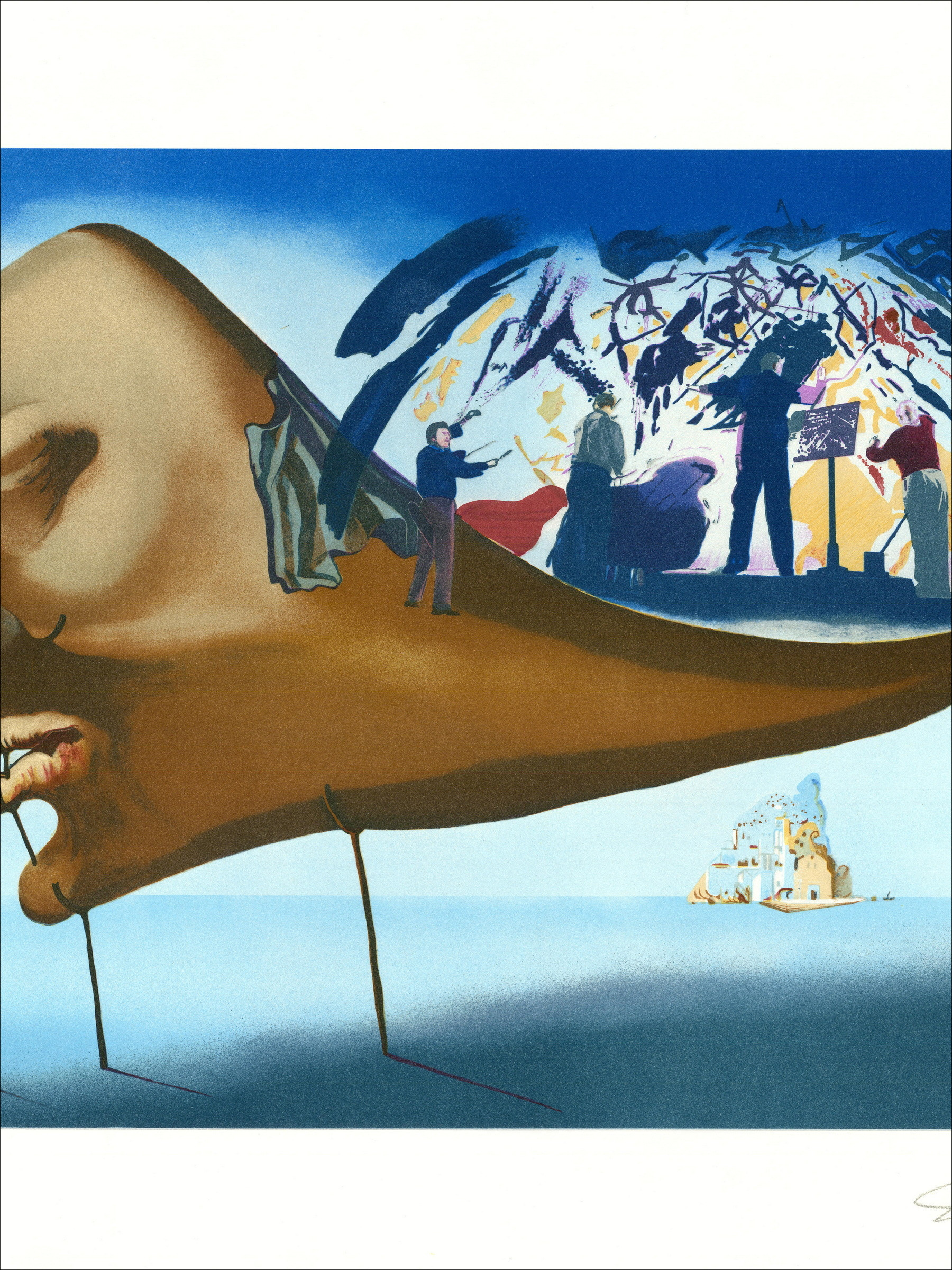 Salvador Dalí d’après, Le sommeil, lithographie originale