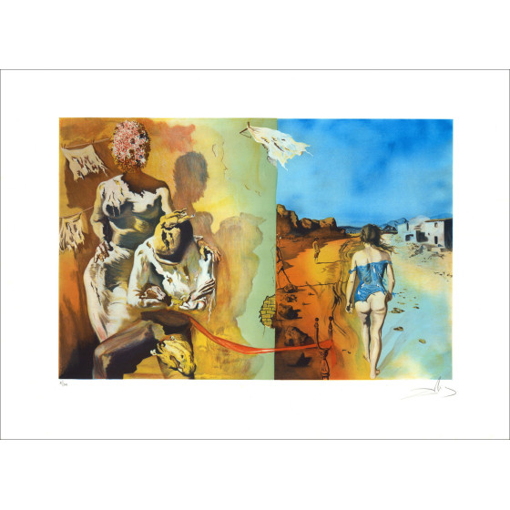 Salvador Dalí, da "Il sogno", litografia originale firmata.