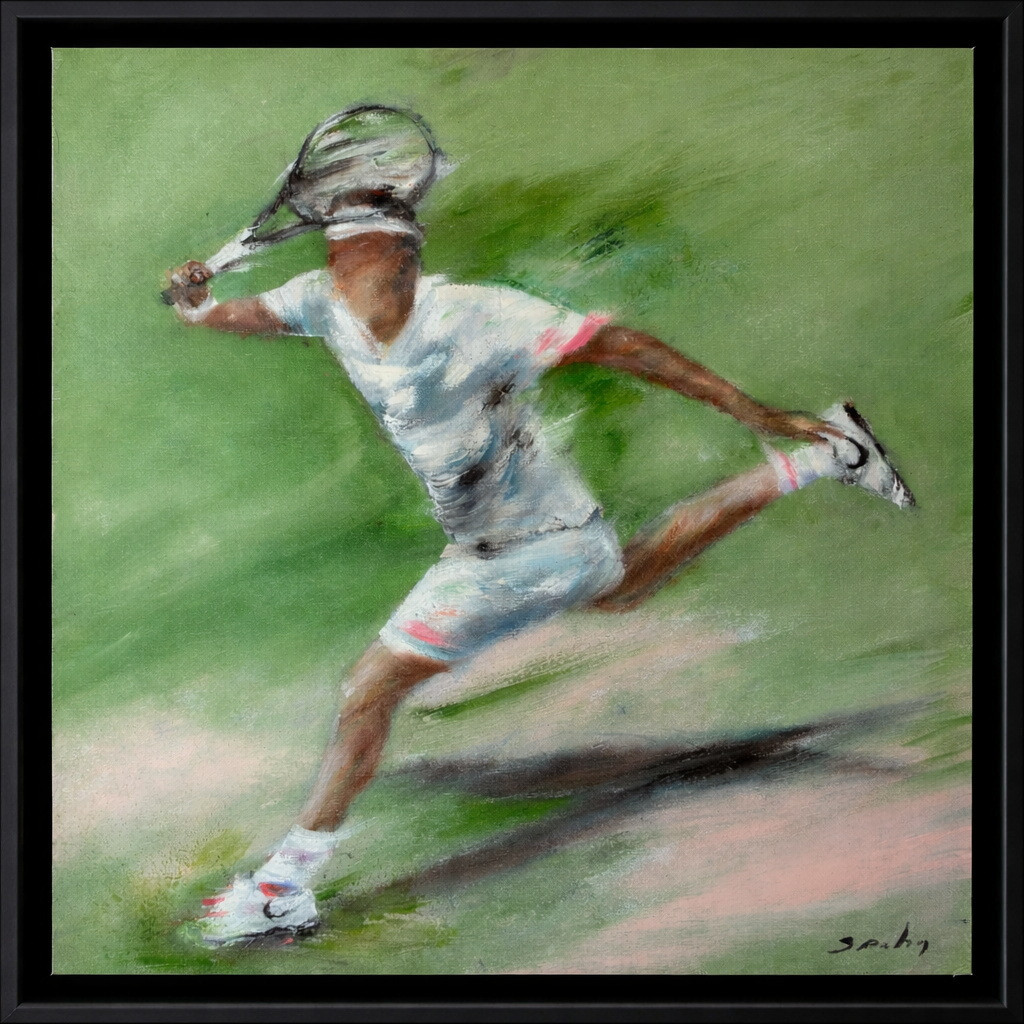 Victor Spahn, Hommage an Federer, Original-Ölgemälde