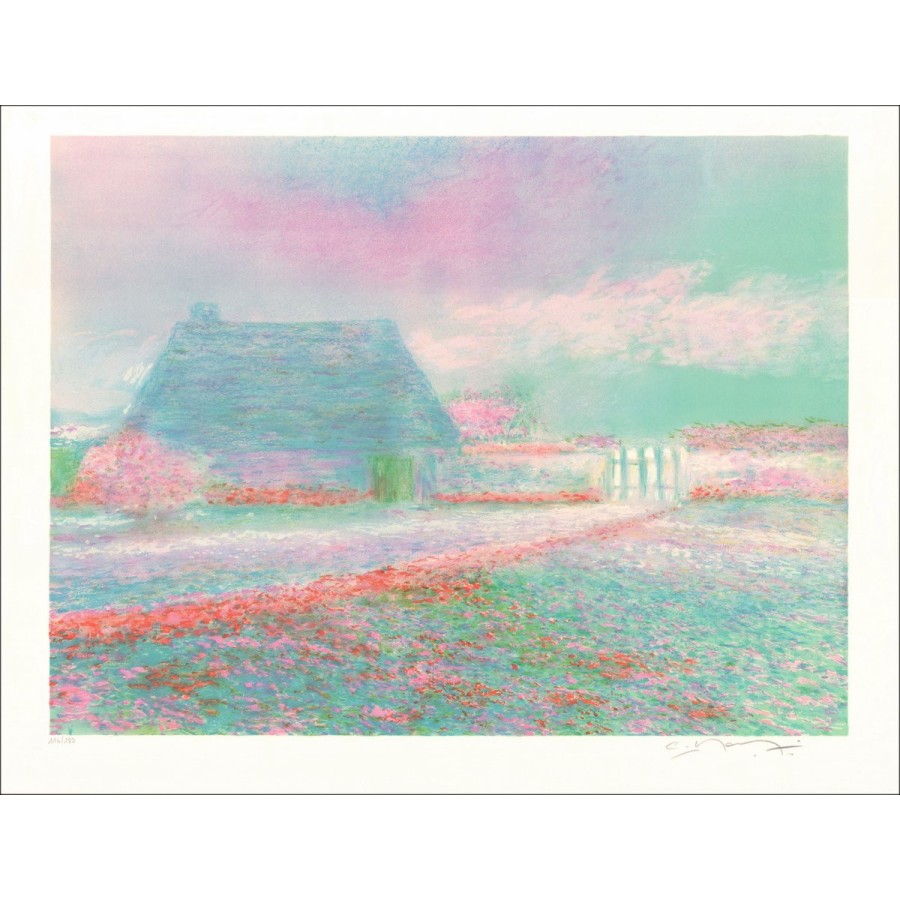MANOUKIAN Claude - Litografia originale "Bergerie" 56x76cm