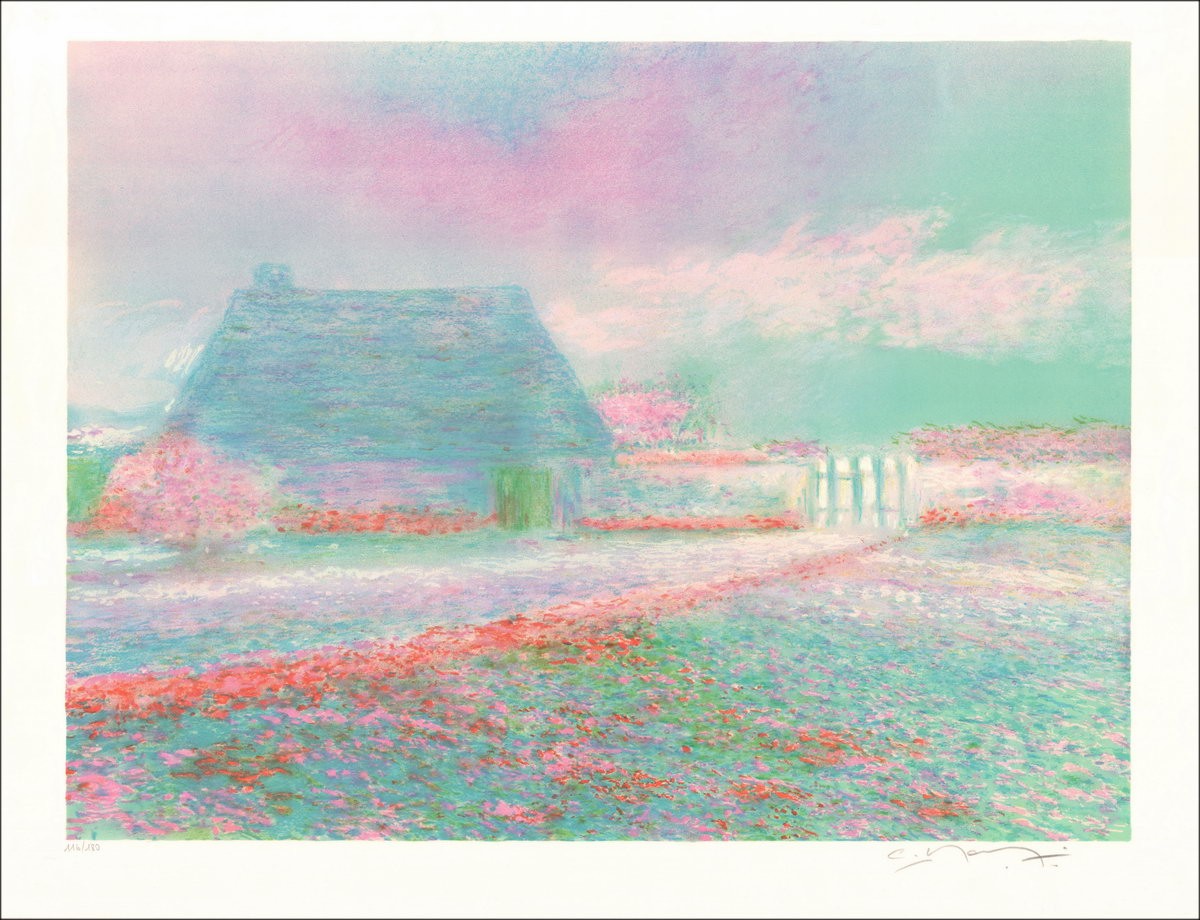 MANOUKIAN Claude - Lithographie originale "Bergerie" 56x76cm