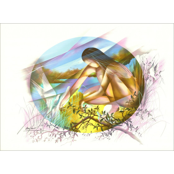 POULET Raymond - Original lithograph "The Wild Child" 56x76cm