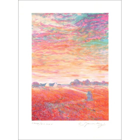 MANOUKIAN Claude - Litografia originale "Passeggiata" 76x56cm
