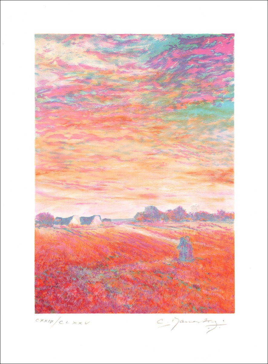 MANOUKIAN Claude - Original lithograph "Promenade" 76x56cm