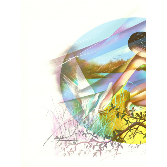 POULET Raymond - Litografia originale "L'enfant sauvage" 56x76cm