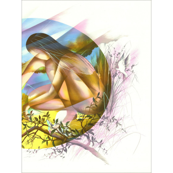 POULET Raymond - Original lithograph "The Wild Child" 56x76cm