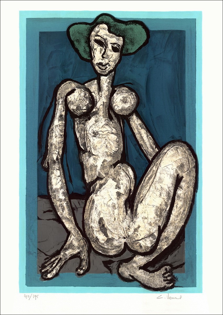 Acquista Claude VENARD Il nudo blu Litografia originale