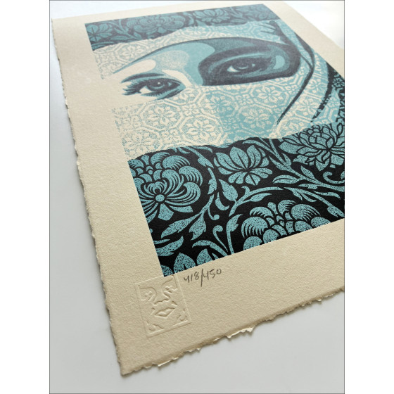 Shepard Fairey, Not a Terrorist 2026, letterpress screen print