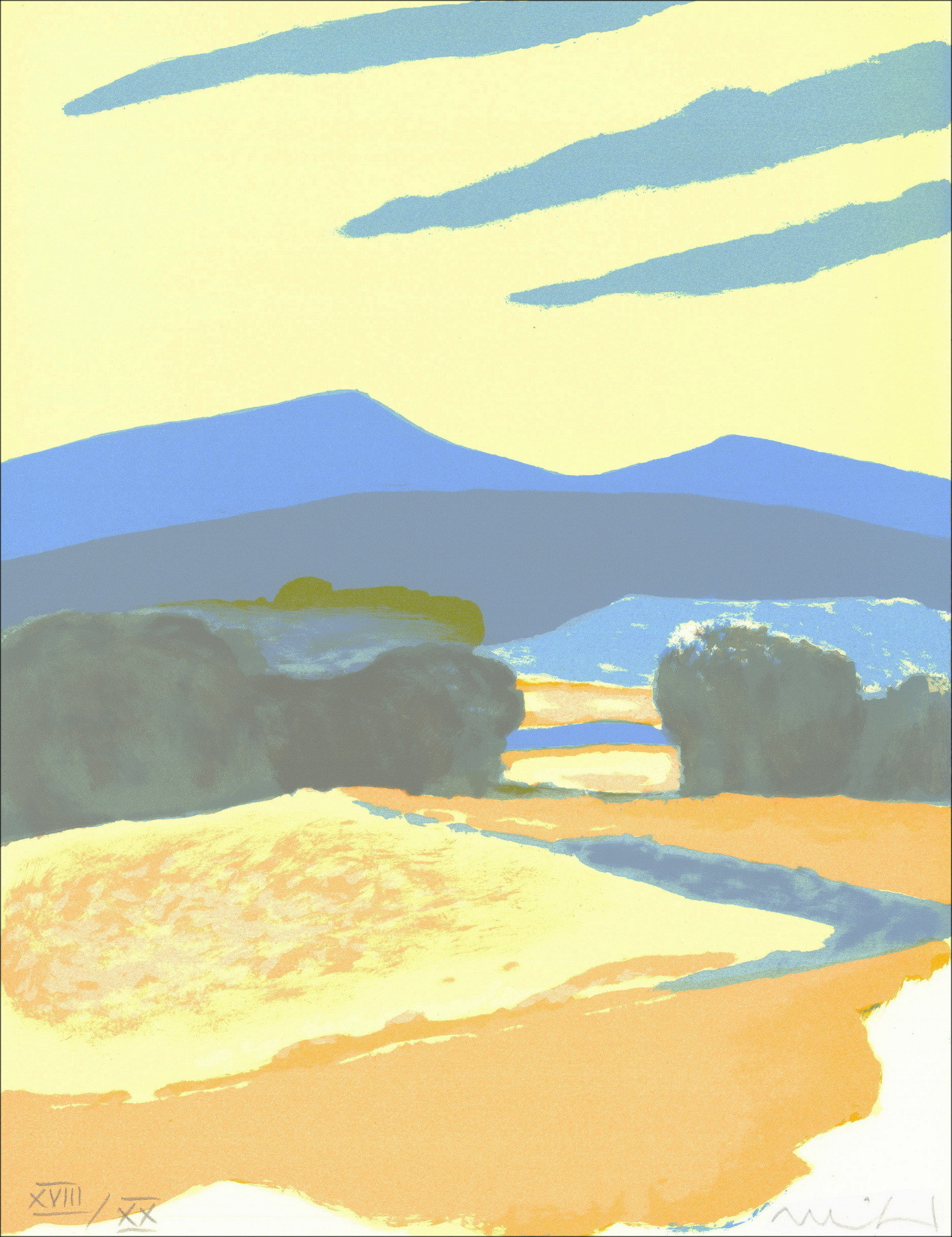 Roger Mühl, Golden Rayon of Provence circa 1986, lithograph