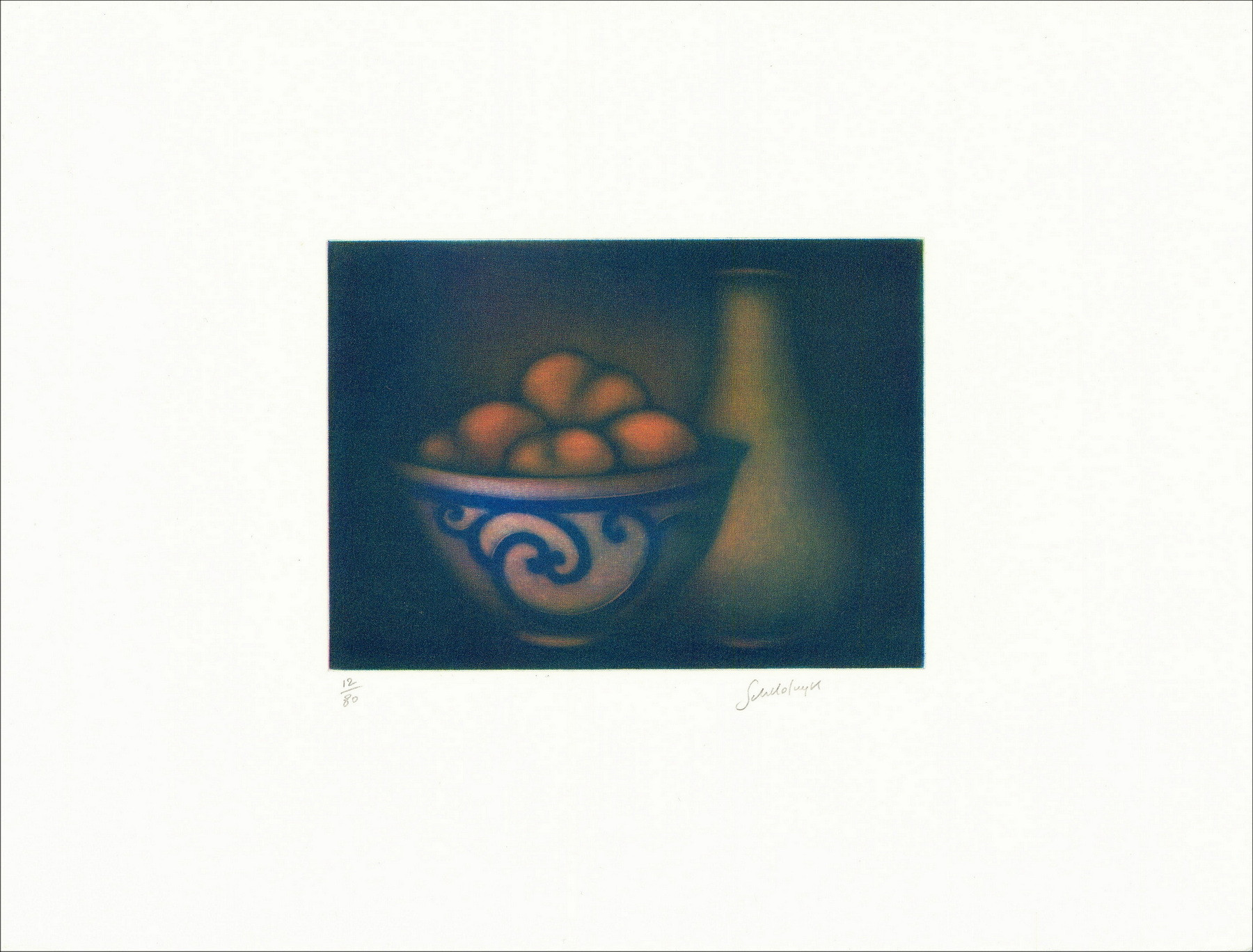 Laurent Schkolnyk, Still life with fruits, original engraving