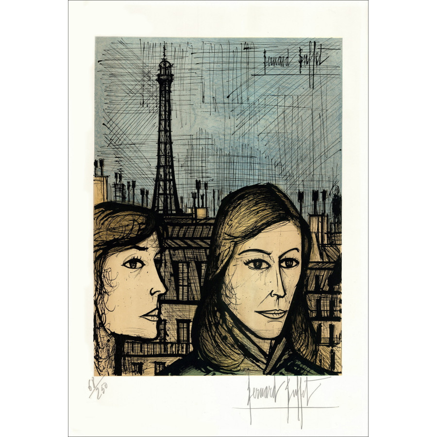 Bernard Buffet Les Parisiennes 1958 litografía firmada y numerada