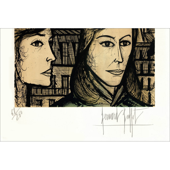 Bernard Buffet Les Parisiennes 1958 signierte nummerierte Lithografie