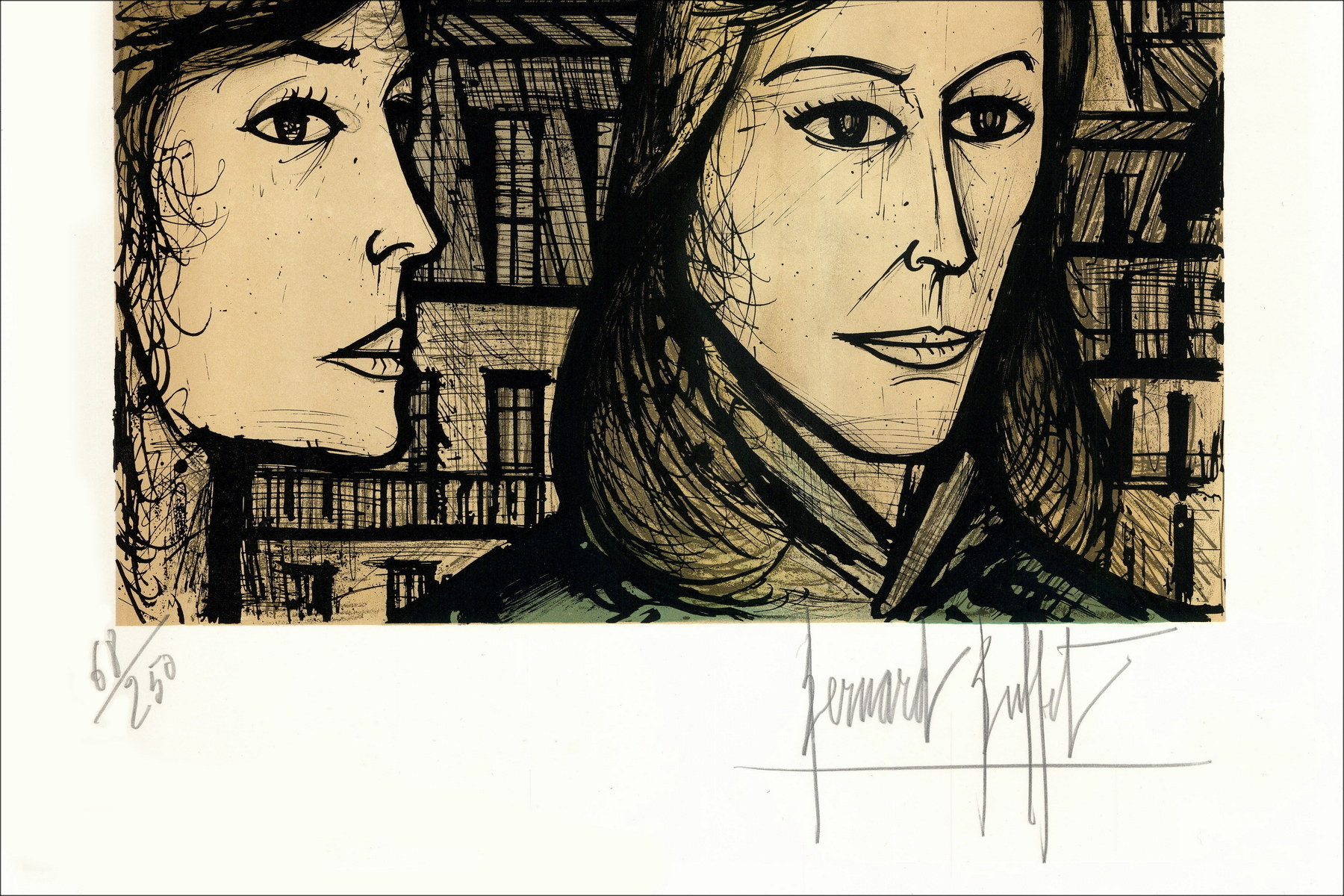 Bernard Buffet Les Parisiennes 1958 lithographie signée numérotée