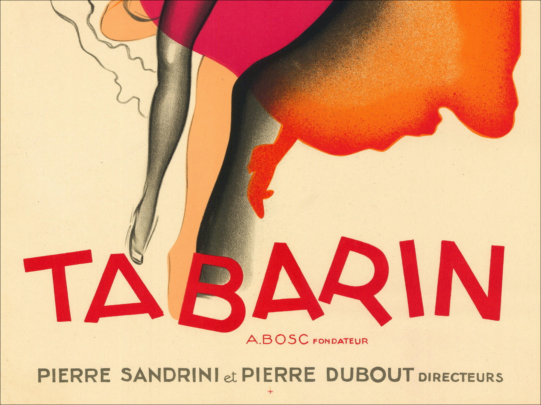 Paul COLIN  - Lithographie "TABARIN" 1928, 59x39cm - Edition originale