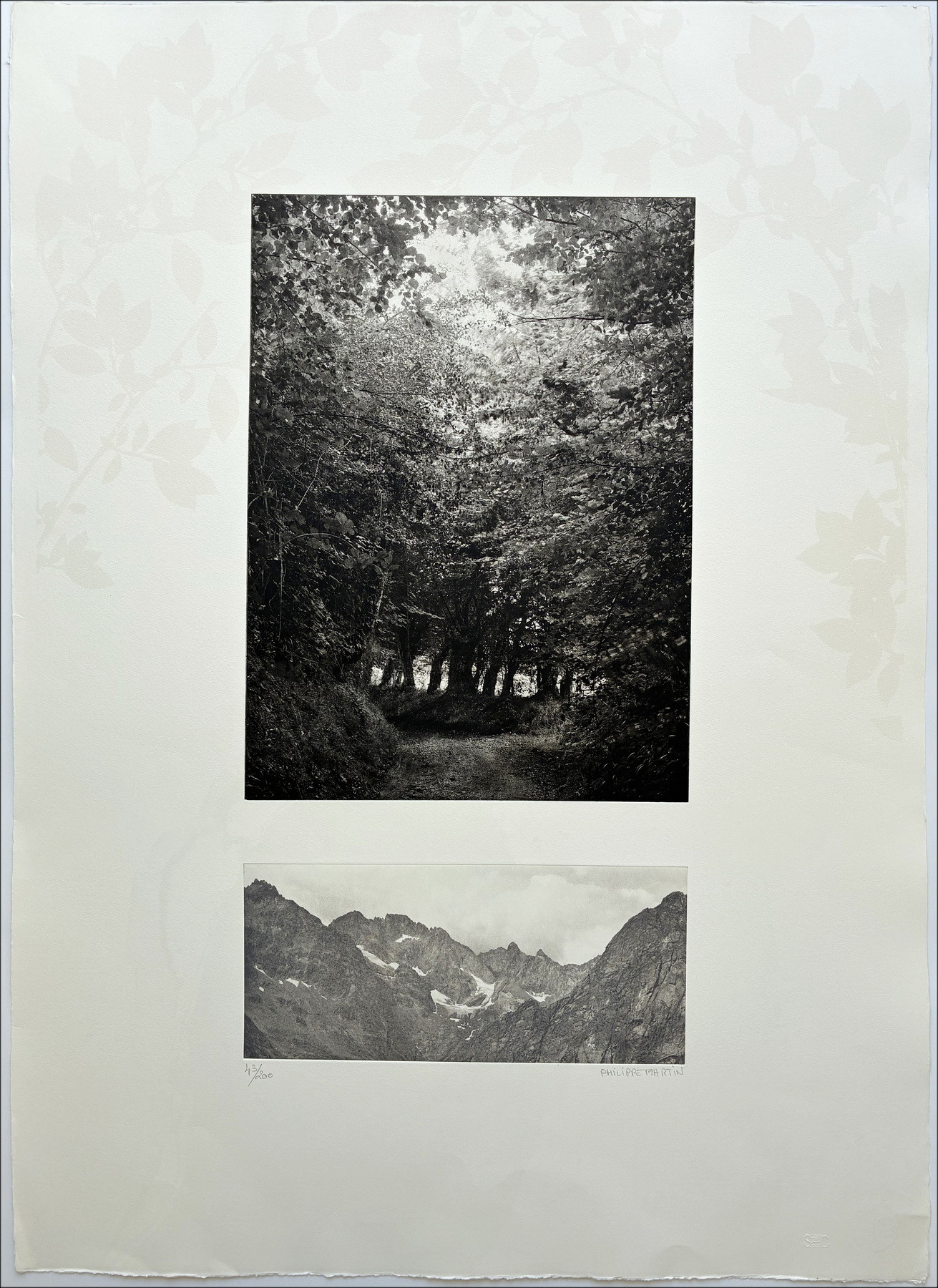 Philippe Martin, Paesaggio, incisione originale firmata