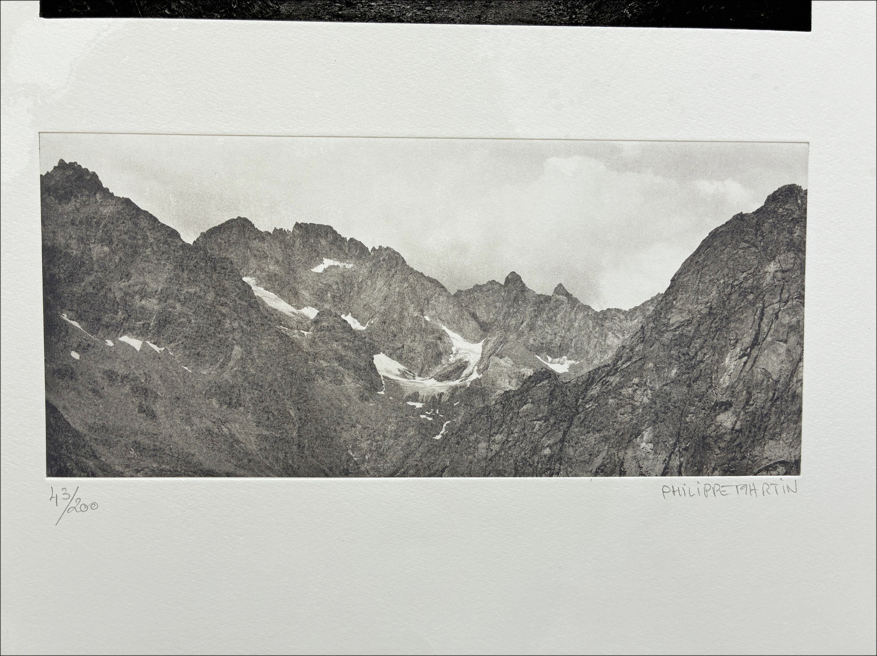 Philippe Martin, Landschap, originele gegraveerde handtekening