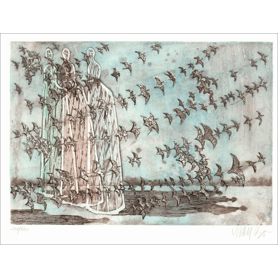 Lars Bo, Dames de lumières, gravure originale signée