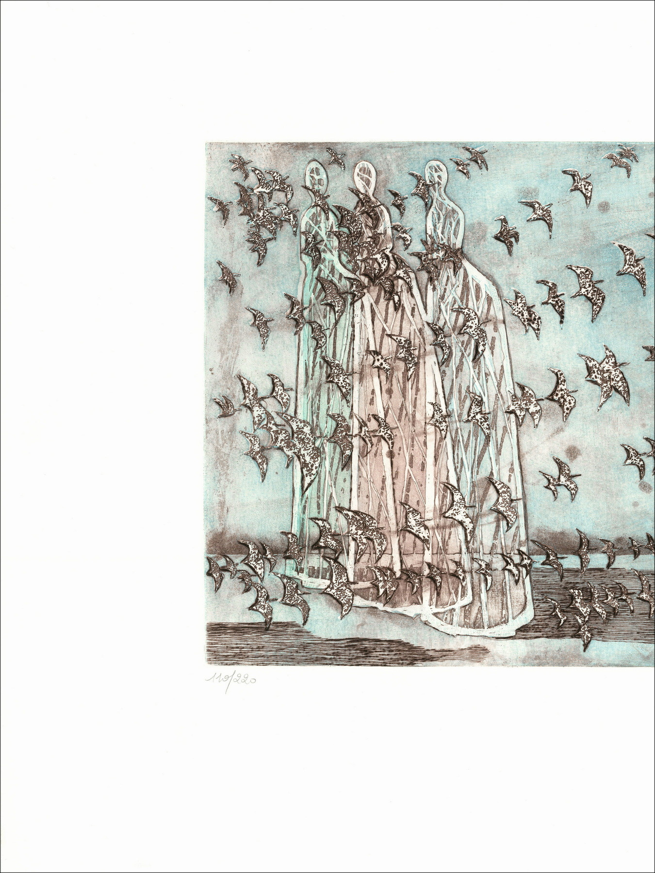 Lars Bo, Ladies of Light, original signed engraving