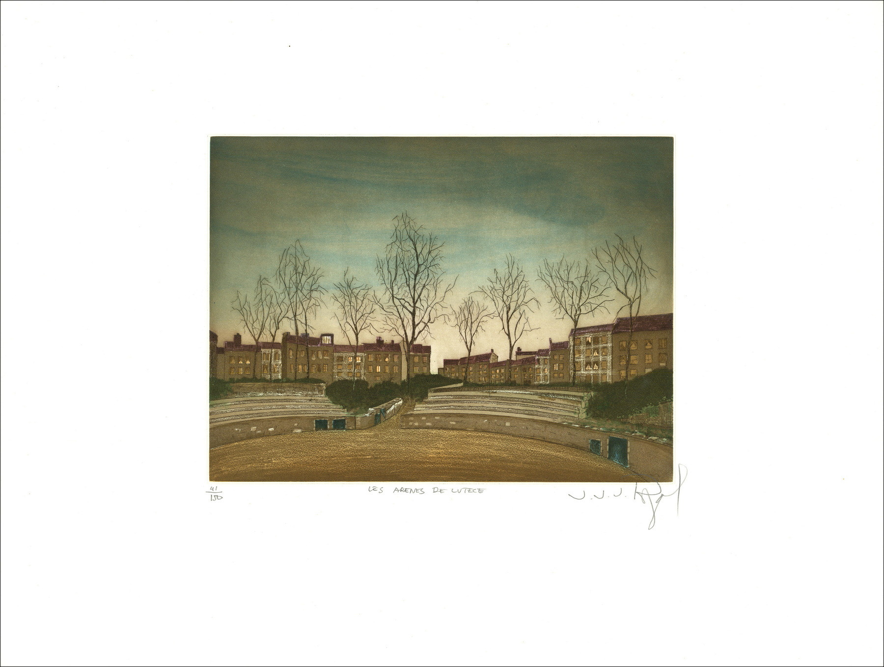 Jacques Rigal, De arena's van Lutetia, originele gravure